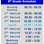 8th grade Schedule